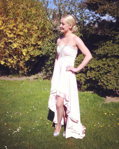 Front Short Back Long Prom Dresses Simple Pink Chiffon Beaded High Low Prom Party Dresses P99