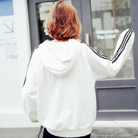 Harajuku Striped Hoodie Sweatshirt - Thumbnail 4