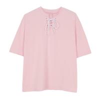 Vintage Lace up T-shirt - Thumbnail 4