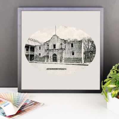 The Alamo, circa 1906: framed poster