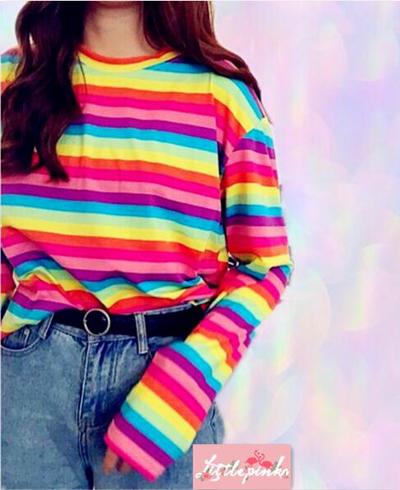 Rainbow Stripe Long Sleeve T-shirt