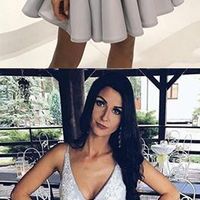 V-Neck Homecoming Dresses,Pretty Party Dress,Charming Homecoming Dress,Graduation Dress,Homecoming Dress,Short Prom Dress D66 - Thumbnail 1