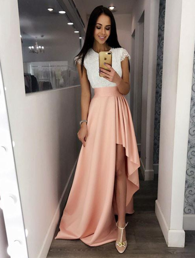 Hign-Low Homecoming Dresses,Pretty Party Dress,Charming Homecoming Dress,Graduation Dress,Homecoming Dress,Short Prom Dress D68