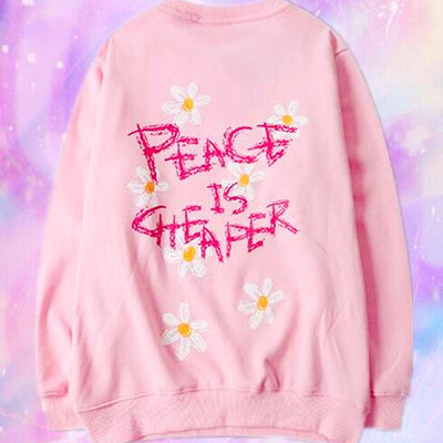 Pink daisy printed sweatshirt - Thumbnail 5