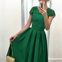 Green Homecoming Dresses,Pretty Party Dress,Charming Homecoming Dress,Graduation Dress,Homecoming Dress,Short Prom Dress D75 - Thumbnail 1