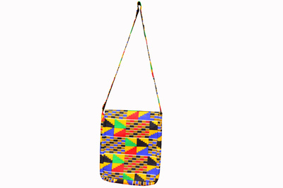 African Kente Print Fabric Crossbody Bag Shoulder Bag Side Bag Messenger Bag