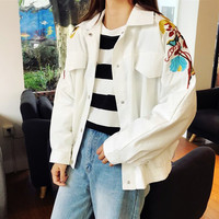 Harajuku Flower Embroidered Jacket - Thumbnail 2