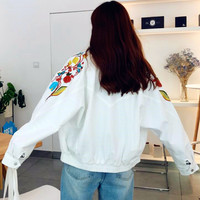 Harajuku Flower Embroidered Jacket - Thumbnail 3