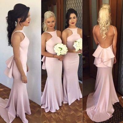 Mermaid bridesmaid dress, open back bridesmaid dress, sexy bridesmaid dress, long bridesmaid dress, wedding party dress, PD15056