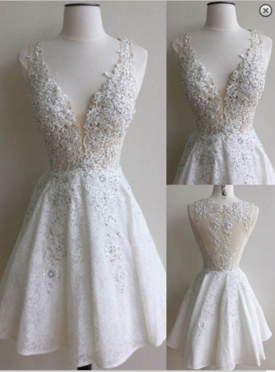 V-Neck Lace Homecoming Dress,Sexy Party Dress,Charming Homecoming Dress,Pretty Graduation Dress,Homecoming Dress ,H71