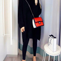 High Neck Jumper Sweater Dress - Thumbnail 3