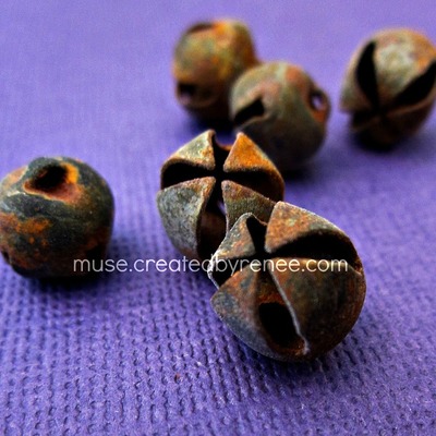 Rustic Jingle Bells with Aged Finish, 6 pcs