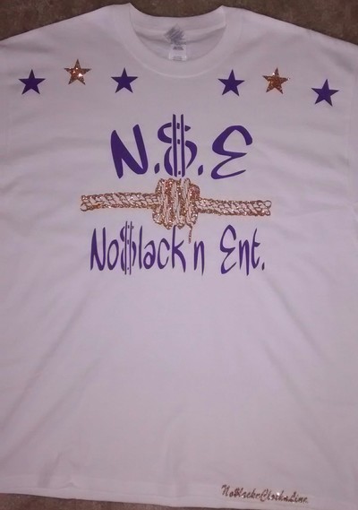 N$E No$lacknEnt. (White,Purple&GoldGlittER) Business T-shirt.