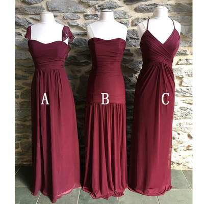 Long bridesmaid dresses, mismatched bridesmaid dress, burgundy bridesmaid dress, cheap bridesmaid dresses, dress for bridesmaids, PD15052