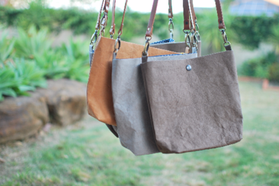 Mini Messenger Bag - Grey Paper Fabric