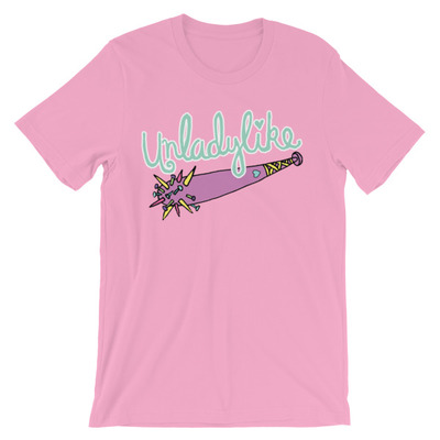 Unladylike pink unisex short sleeve t-shirt - Thumbnail 5