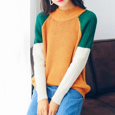 *free ship* color block jumper knit sweater - Thumbnail 3