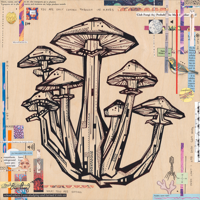 "Fungus Amongus" Print on Wood 10"