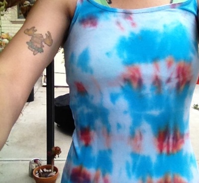 Blue and Red Tie-Dye Tank Top