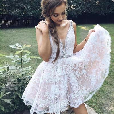 Charming Prom Dress, Sexy Evening Dress, Lace Prom Gown, Elegant Homecoming Dress