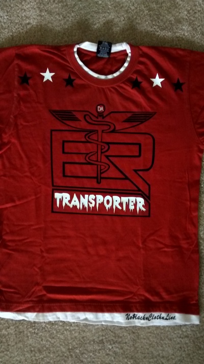 E.R DaTransporter (Two Tone) (Red,White&Black) Artist T-shirt.