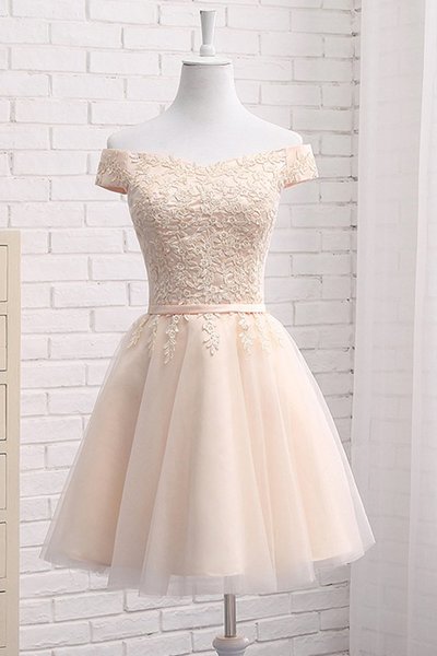 H90 A-Line Appliques Pretty Short Homecoming Dress