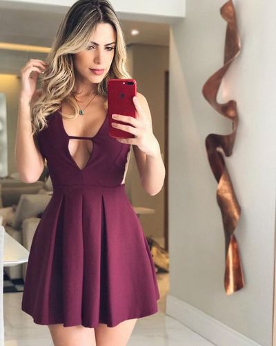 Cute burgundy v neck short prom dress, burgundy homecoming dress