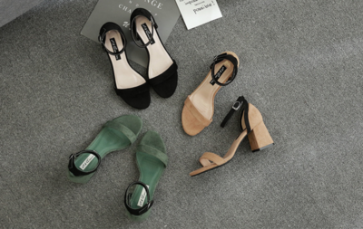 Comfortable suede hollow ladies high heels cool