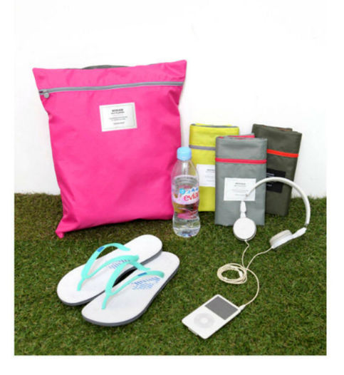 HOT PINK COLOR Multiple Purpose Organizer Bag Nylon Pillow Bag with Handle