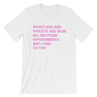 Roses are red white Short-Sleeve Unisex T-Shirt - Thumbnail 1