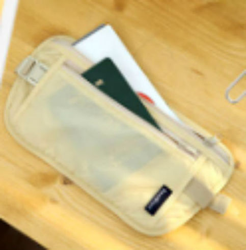 BEIGE COLOR Organizer Travel Convenient Multiple Use Waist Bag