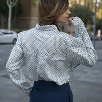 "Ms. Dotty" Satin Blouse - Thumbnail 1