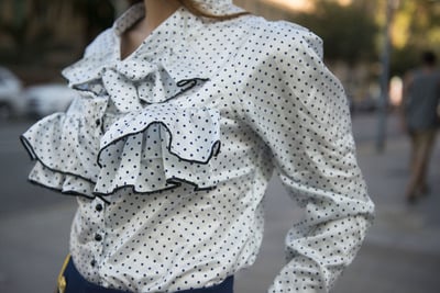 "Ms. Dotty" Satin Blouse