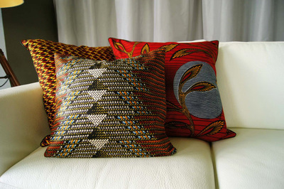 16" African Wax Print Ankara Throw Pillow Sofa Couch Pillow Complete Pillow