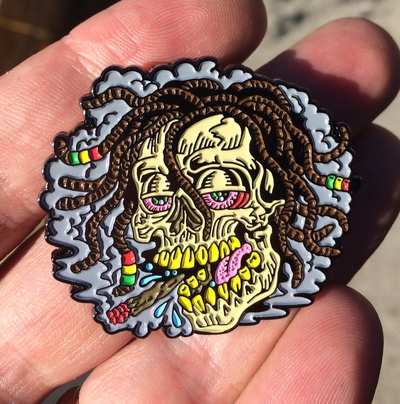 Rasta Skull Pin Limited numbered Edition