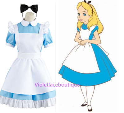Alice in Wonderland Costume Dress Maid Cosplay Halloween Costumes for Women