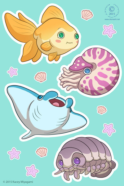 Sea Creatures Sticker Sheet A