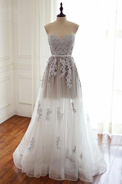 Z186 Sweetheart A-Line Custom Made Appliques Sleeveless Charming Prom Dress,Prom Dresses