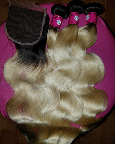 BLONDE DARK ROOT LACE CLOSURE