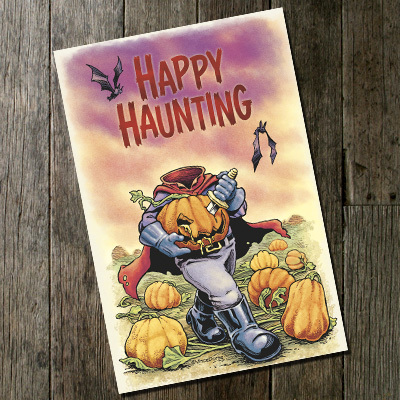 Headless Rider Halloween Postcard