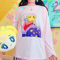 Japanese Otaku Sailor Moon Anime Long Sleeve T-shirt - Thumbnail 2