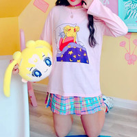 Japanese Otaku Sailor Moon Anime Long Sleeve T-shirt - Thumbnail 3