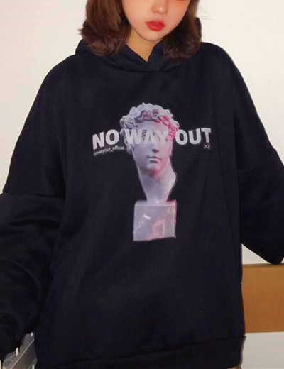 Vaporwave NO WAY OUT Hoodie Sweatshirt