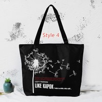 Simple Canvas One Shoulder Tote Bag Handbag With Zipper MFB10 - Thumbnail 3
