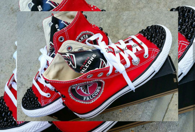 Adult High-Top Custom Falcons Converse (Size 4-9)