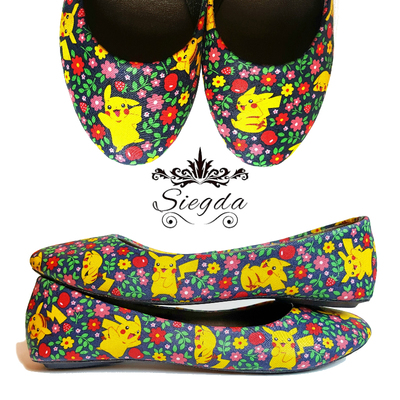 Pikachu Flowers Ballet Flats