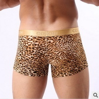 #803 sexy Men's underwear lingerie leopard U bag boxer shorts cuecas calzoncillos hombre heren ondergoed - Thumbnail 2