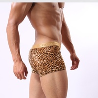 #803 sexy Men's underwear lingerie leopard U bag boxer shorts cuecas calzoncillos hombre heren ondergoed - Thumbnail 3