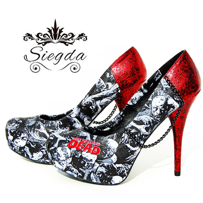 The Walking Dead Zombie Horde Glitter Platform Heels