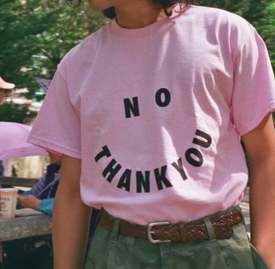 No Thank You Pink Tee